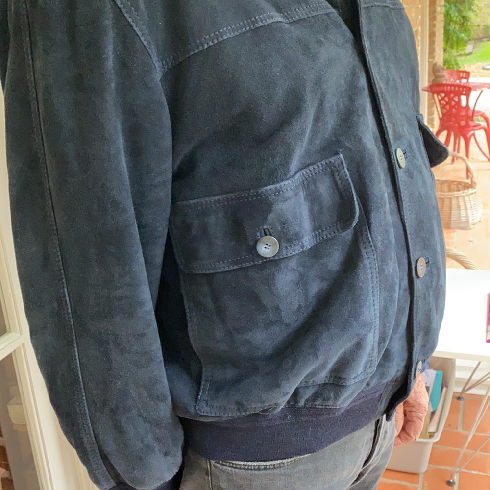 REAL SUEDE NAVY MENS JACKET MADE IN ITALY NWOT - Picture 6 of 16